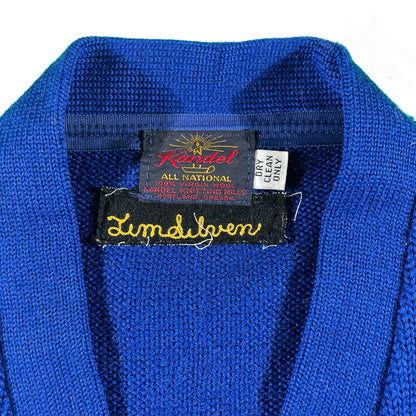 60s Letterman Wool Cardigan- M