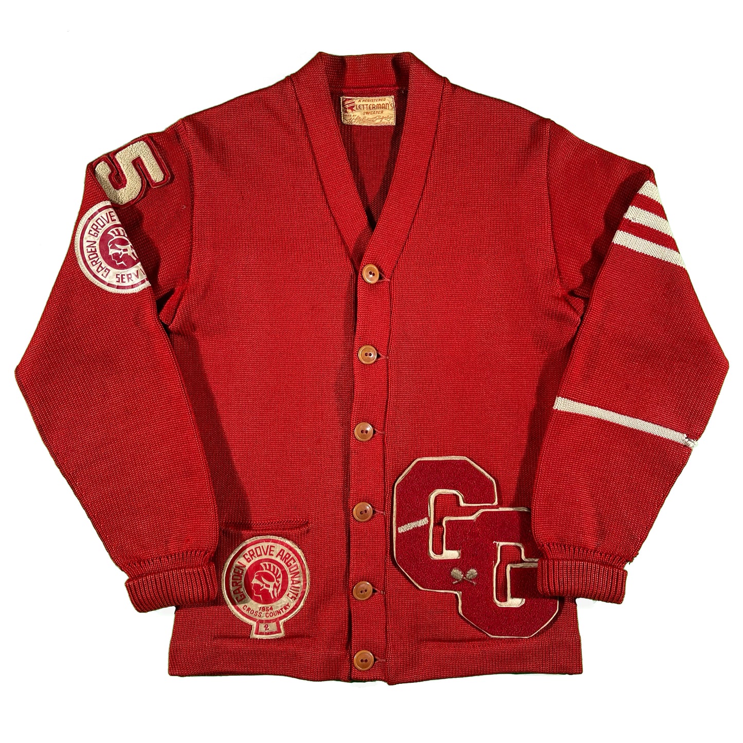 50s Letterman Wool Cardigan- S