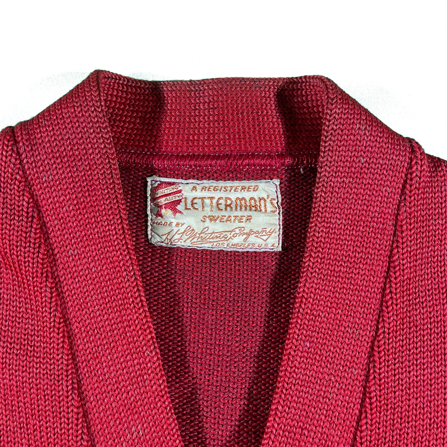 50s Letterman Wool Cardigan- S