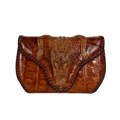 50s/60s Leather Alligator Clutch