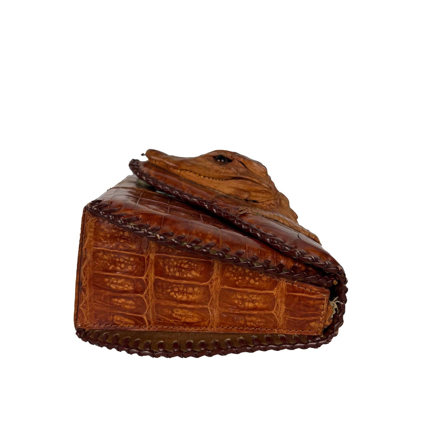 50s/60s Leather Alligator Clutch