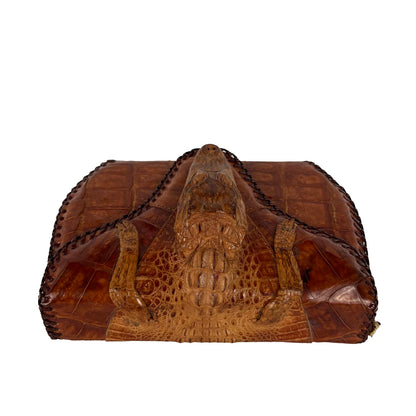 50s/60s Leather Alligator Clutch