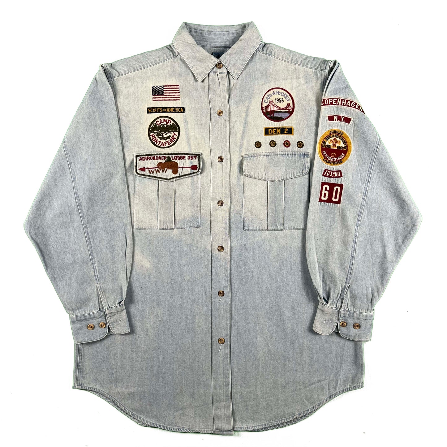 90s/00s Boy Scouts Denim Button Up Shirt by Cambridge Co.- S