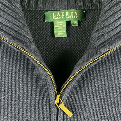 00s Lauren Ralph Lauren Navy Knit Zip Up- L