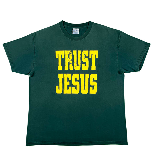 00s Cracked 'Trust Jesus' Tee- L