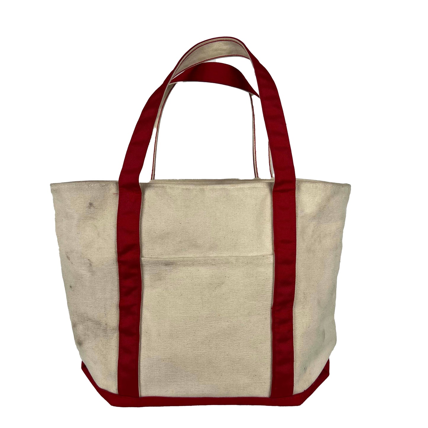 Cream and Red Heavy Duty z/u Canvas Tote Bag