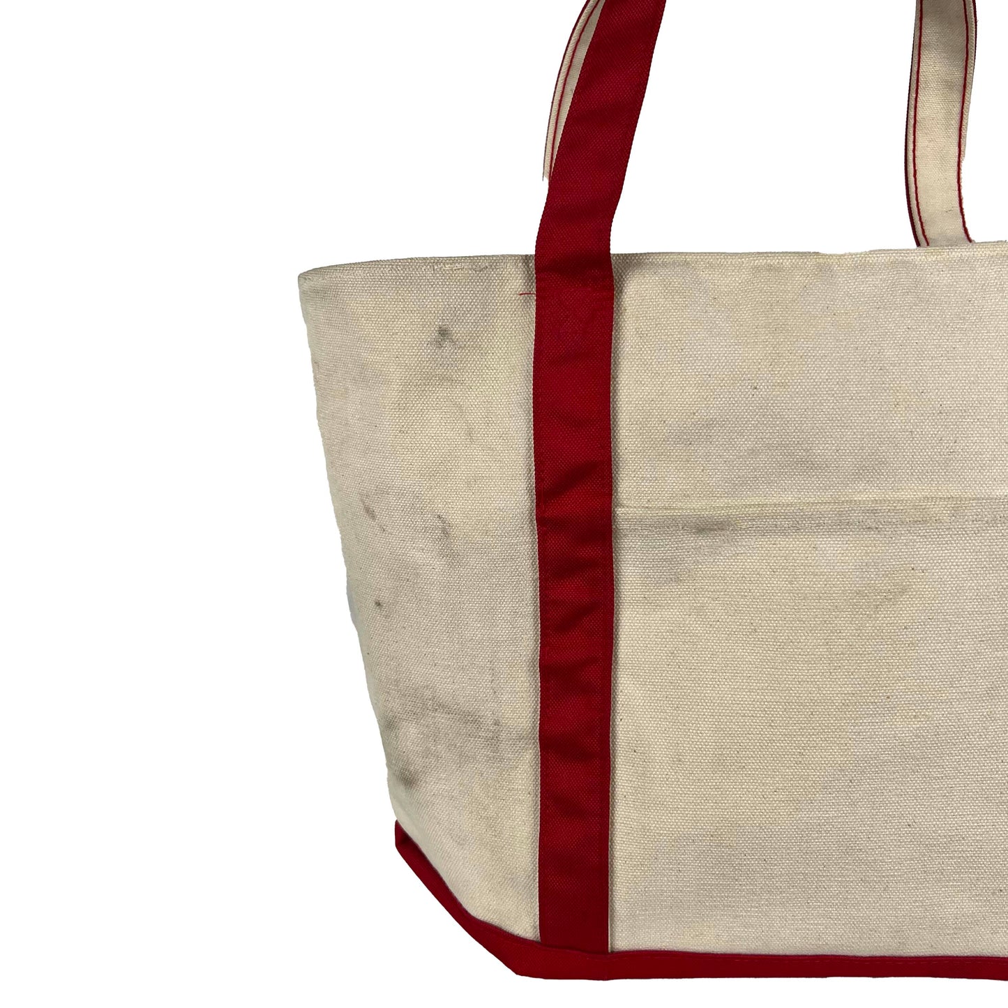 Cream and Red Heavy Duty z/u Canvas Tote Bag