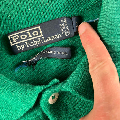 90s Polo Ralph Lauren Lambswool Collared Sweater- L