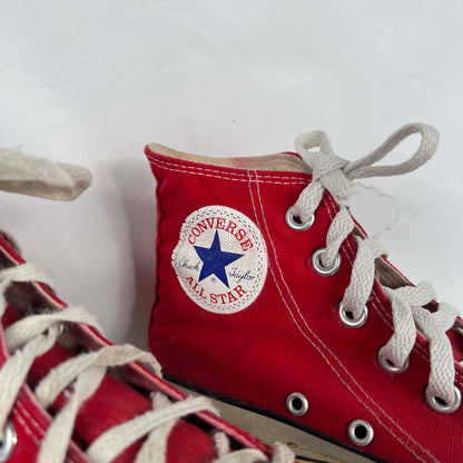 80s Faded Red Made in USA High Top Converse- M's 4.5, W's 6