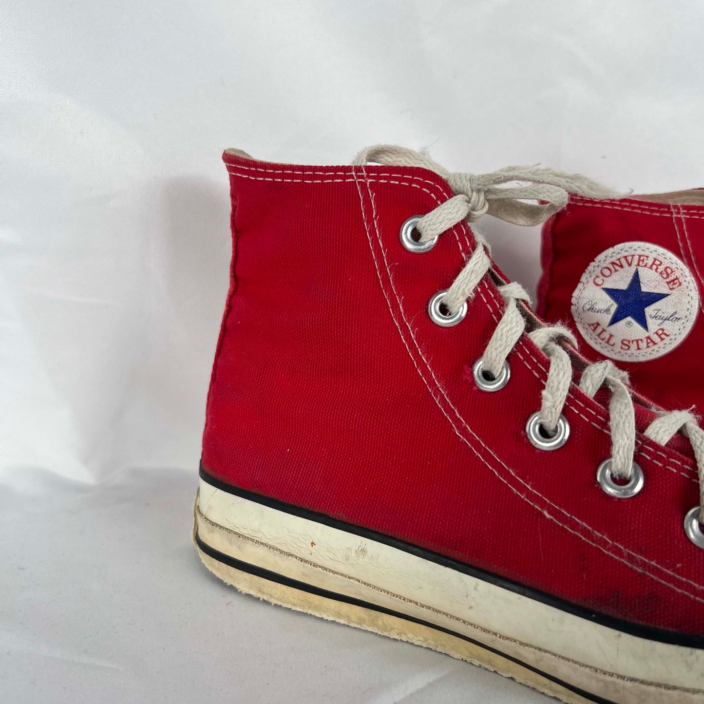 80s Faded Red Made in USA High Top Converse- M's 4.5, W's 6