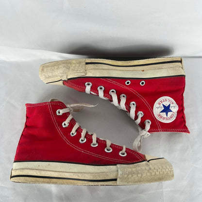 80s Faded Red Made in USA High Top Converse- M's 4.5, W's 6