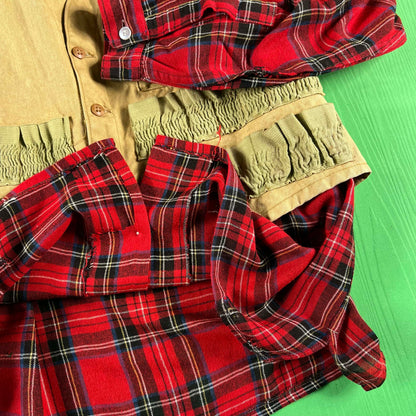 40s/50s 'American Field' Hunting Vest + Red Plaid Flannel- XL