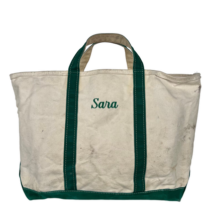 Sara's 90s L.L. Bean Canvas z/u Boat and Tote Bag- Large