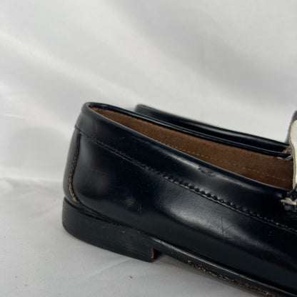00s Black & White Leather Weejuns Loafers- M's 8.5, W's 10