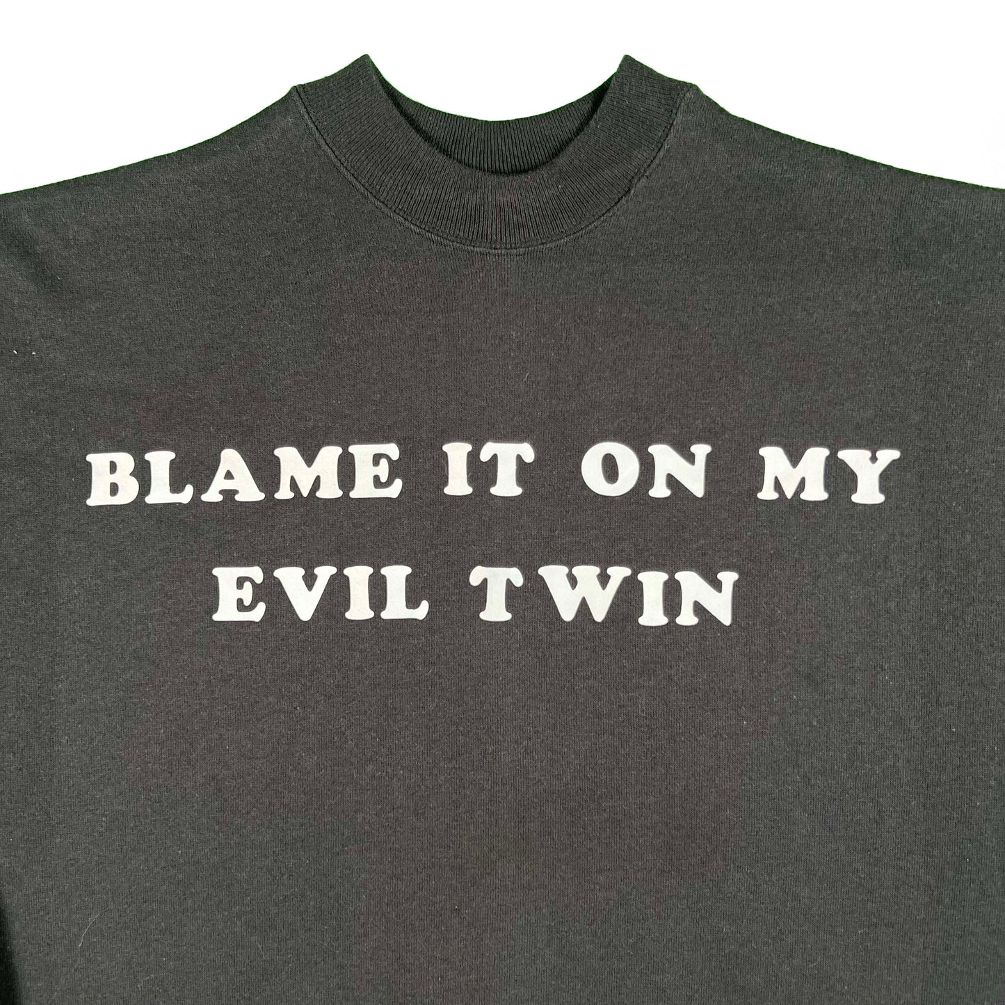 90s Black 'Blame it on My Evil Twin' Sweatshirt- XL