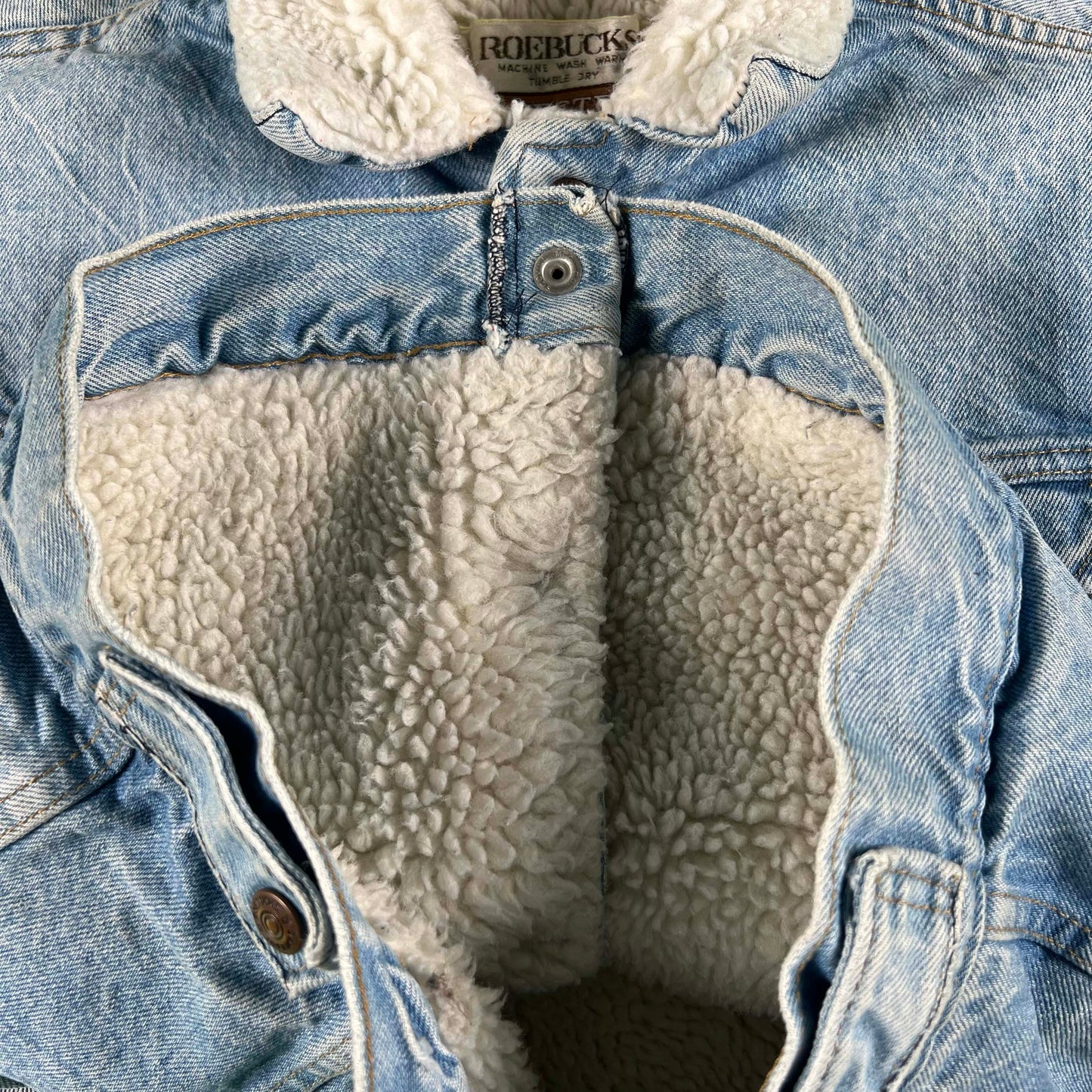 70s Roebucks Sherpa Lined Denim Jacket- M