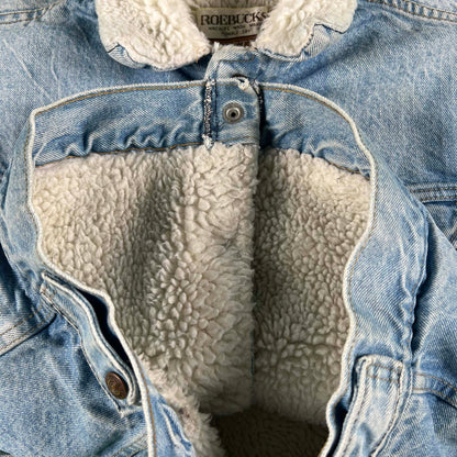 70s Roebucks Sherpa Lined Denim Jacket- M