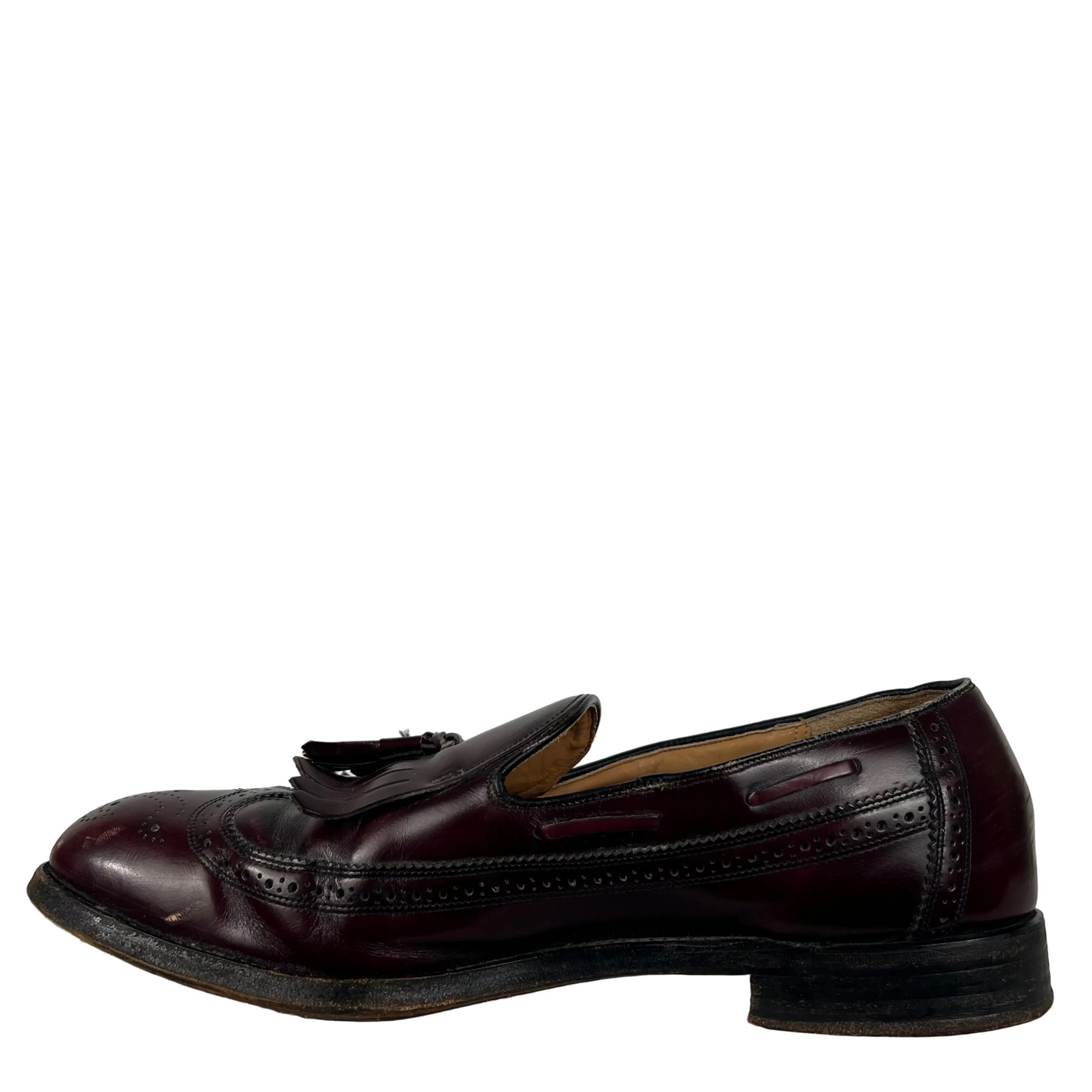 90s Dack's Mahogany Brown Leather Tassel Loafers- M's 13, W's 14.5