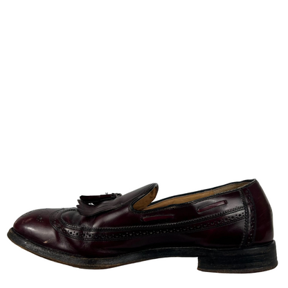 90s Dack's Mahogany Brown Leather Tassel Loafers- M's 13, W's 14.5