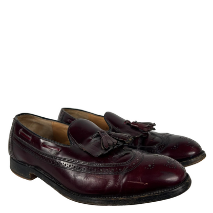 90s Dack's Mahogany Brown Leather Tassel Loafers- M's 13, W's 14.5