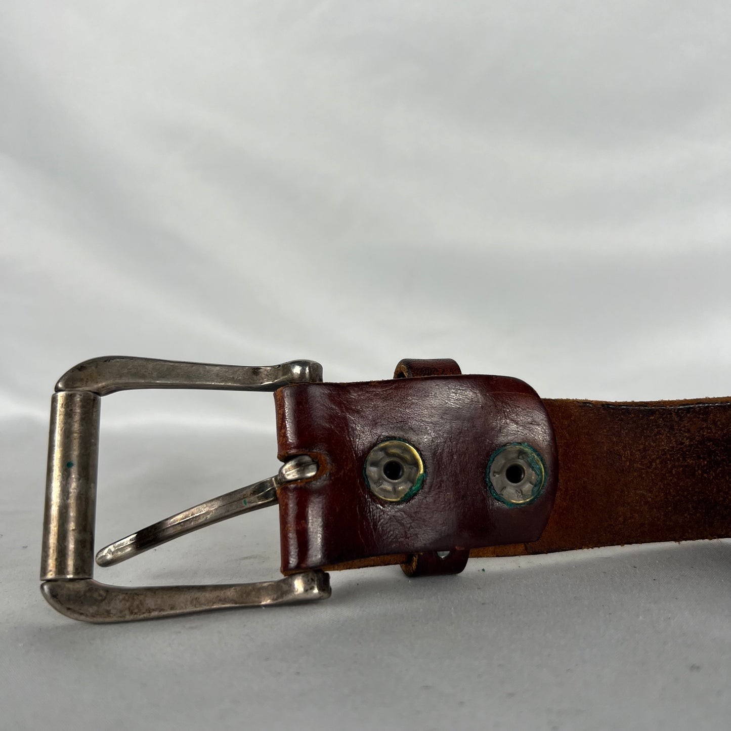 70s Patina Brown Leather Belt- 30"-34"
