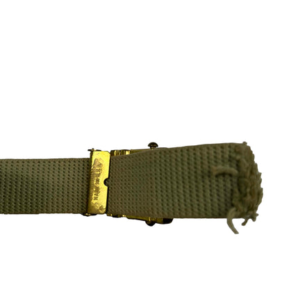 80s Boy Scouts Brass Buckle Belt- ONE SIZE