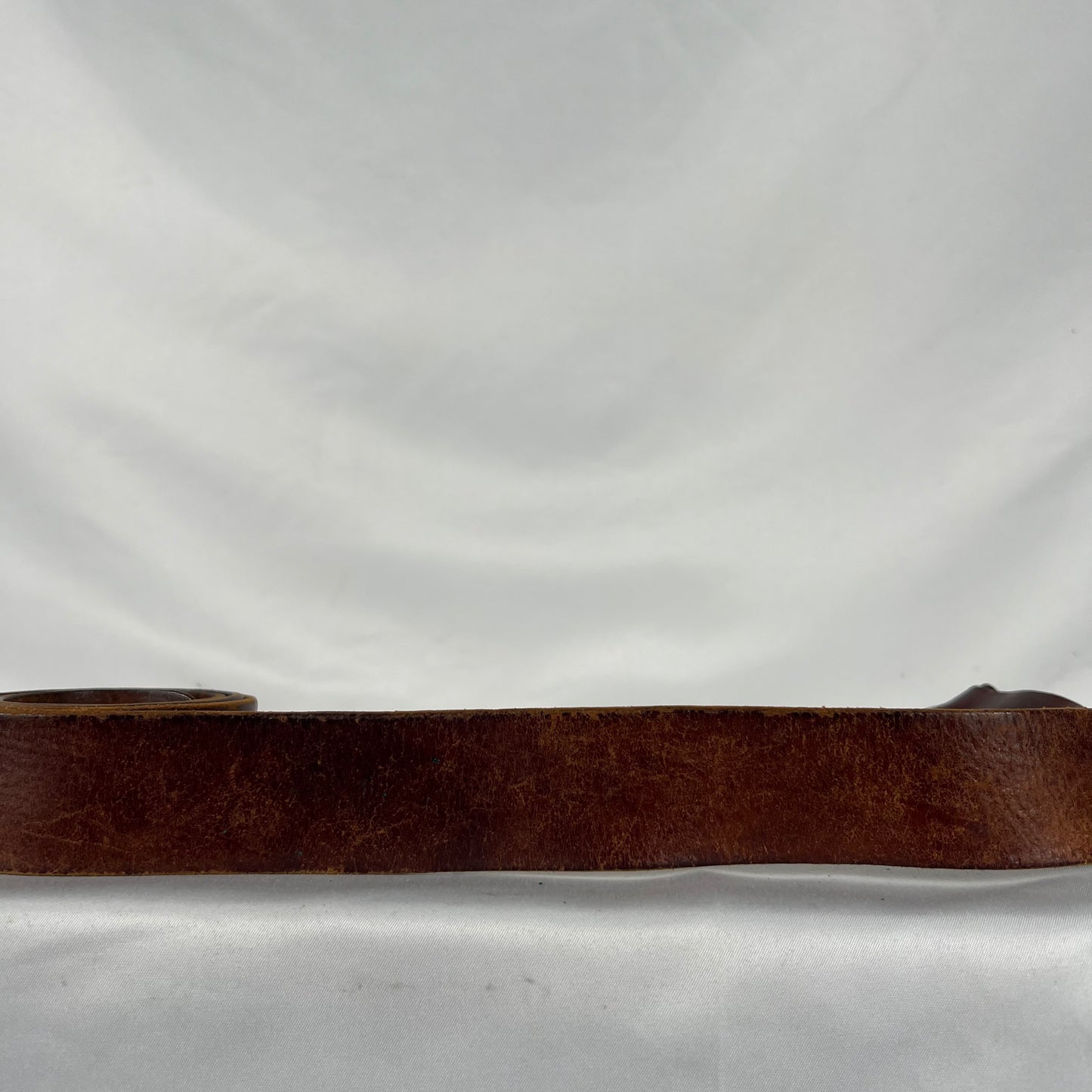 70s Patina Brown Leather Belt- 30"-34"
