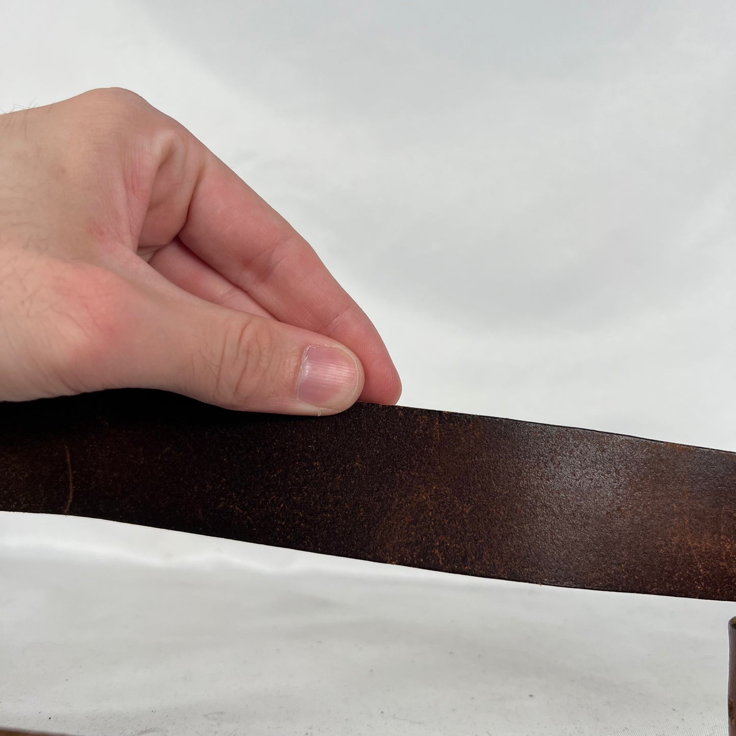 70s Patina Brown Leather Belt- 30"-34"