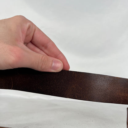 70s Patina Brown Leather Belt- 30"-34"