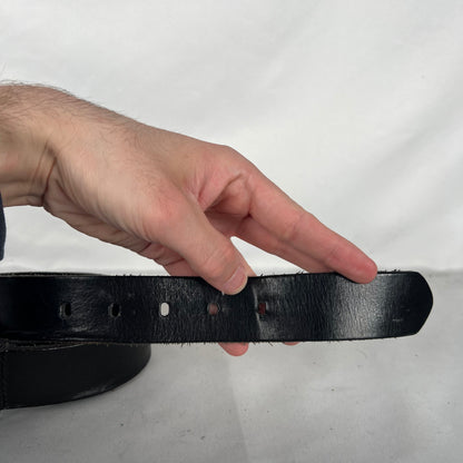 00s Calvin Klein Black Leather Belt- 26"-30"