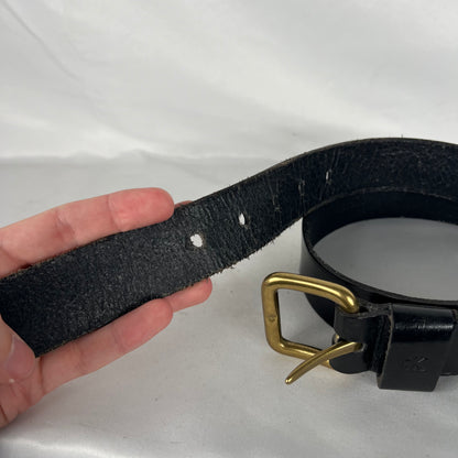 00s Calvin Klein Black Leather Belt- 26"-30"