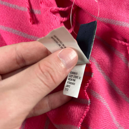 2012 Gap Deadstock Neon Pink Striped Acrylic Scarf