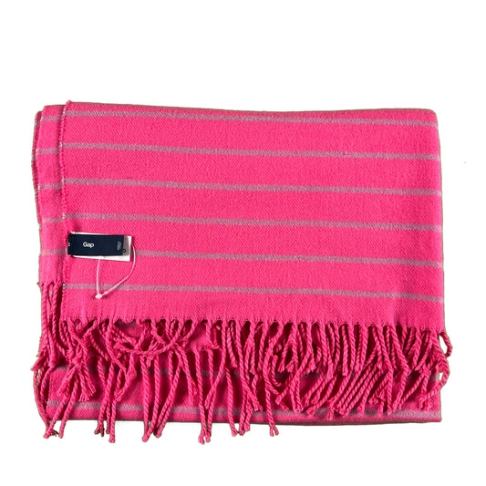 2012 Gap Deadstock Neon Pink Striped Acrylic Scarf
