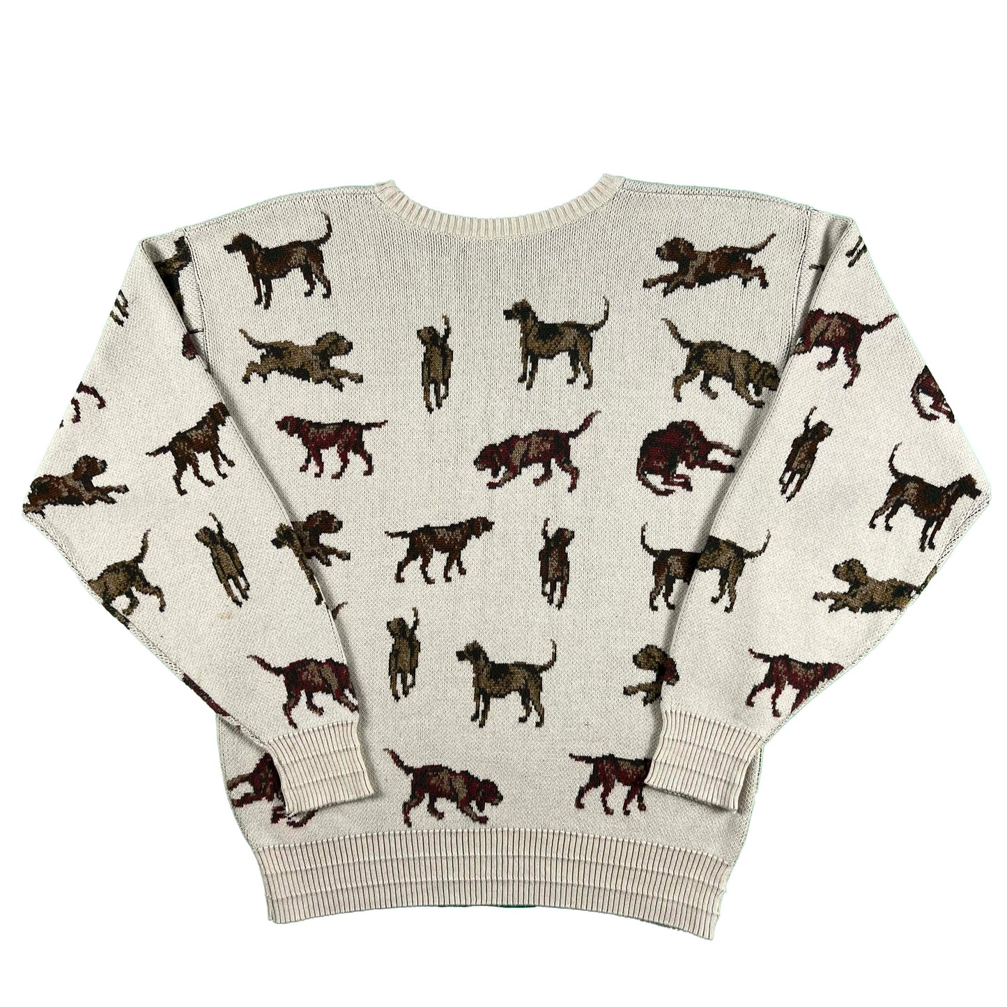 80s Orvis Dog Print Sweater- L