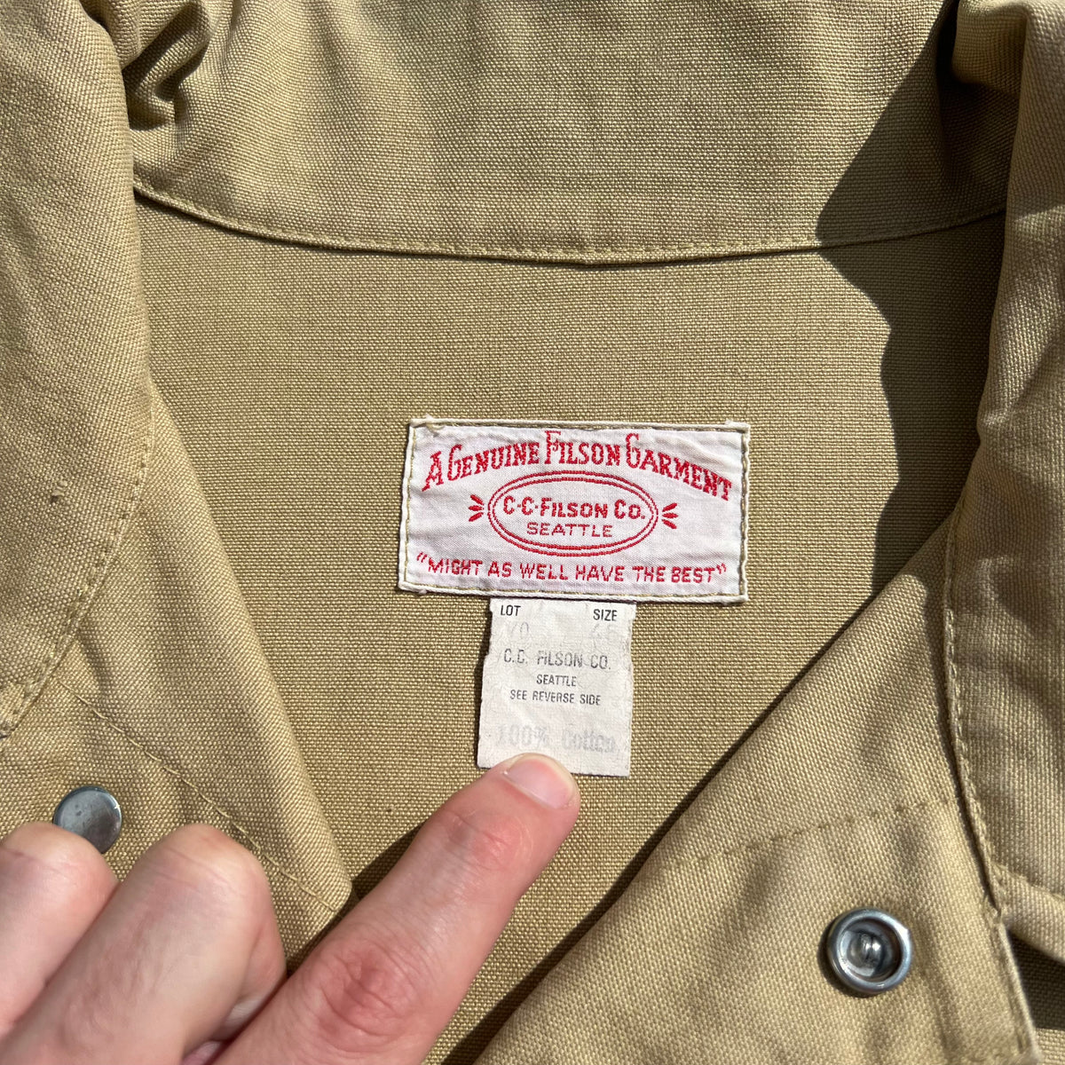 Vintage Filson Tin Cloth Cruiser Jacket- XL