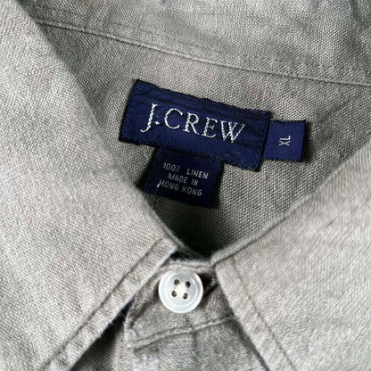 90s J.Crew Linen Button Up Shirt- XL