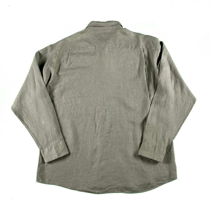 90s J.Crew Linen Button Up Shirt- XL