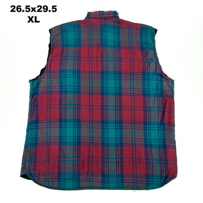 Vintage Cut Off Quilted Flannel Vests- SELECT FLANNEL
