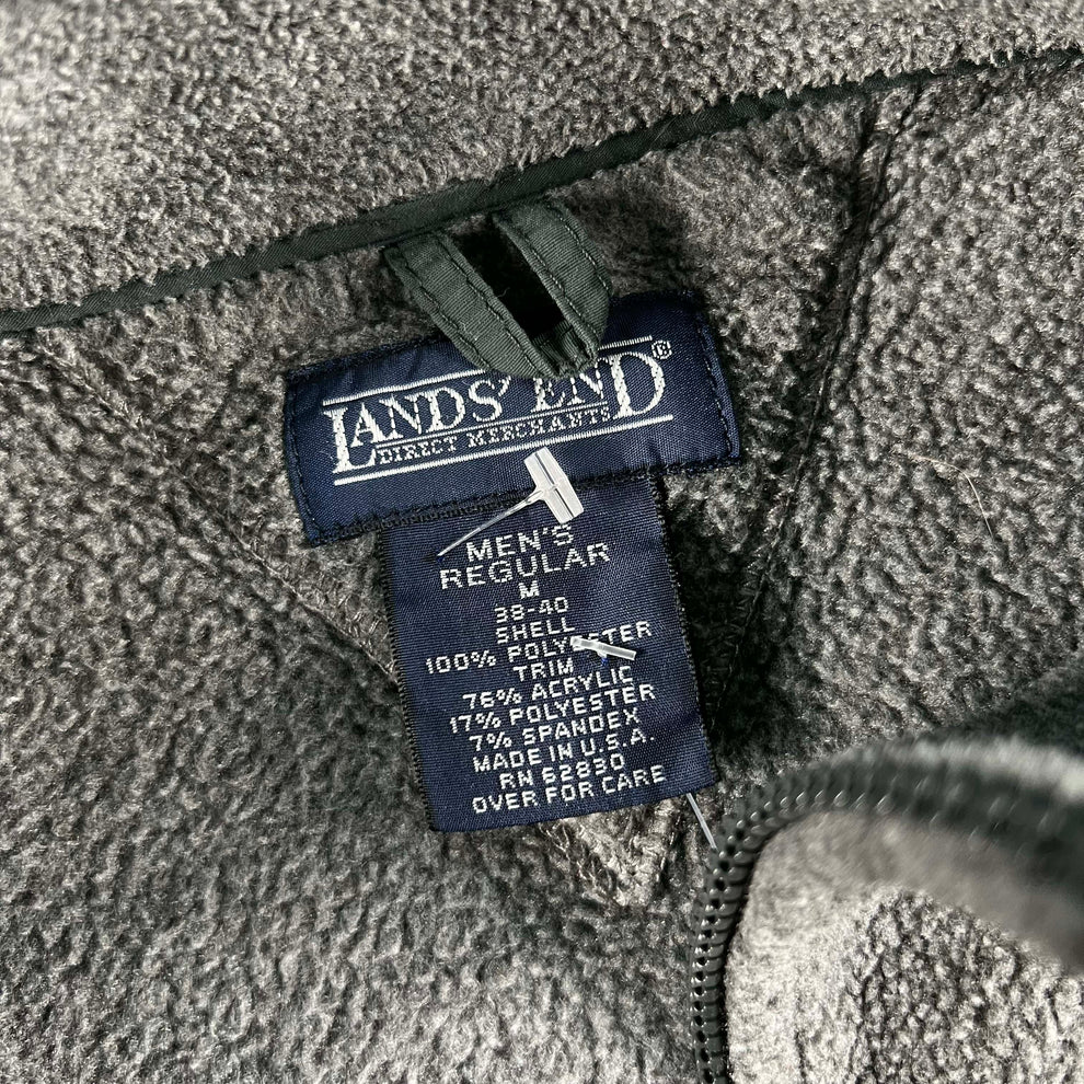 90s Lands' End Deep Pile Fleece Jacket- M