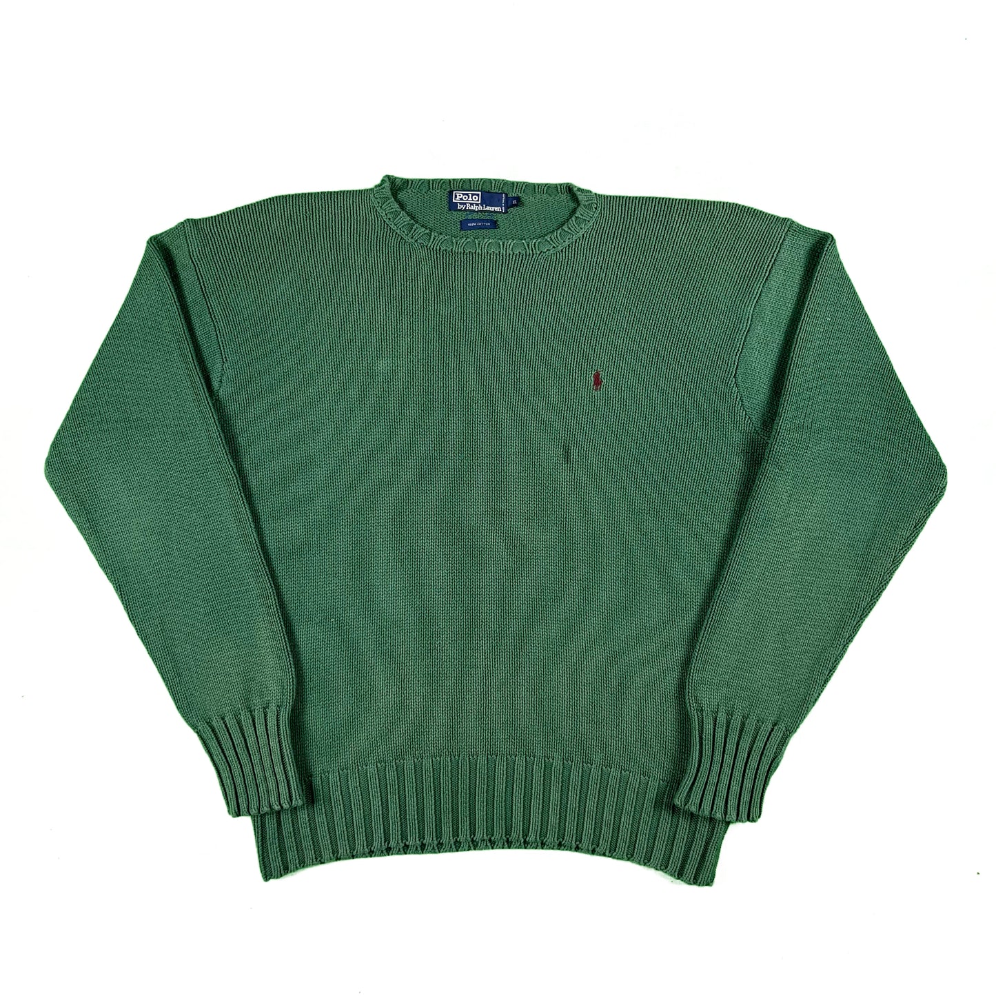 90s Polo RL Green Cotton Knit Sweater- XL