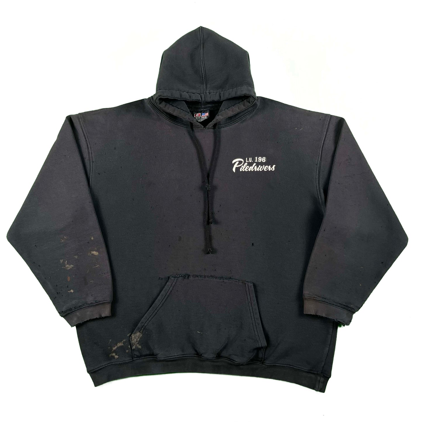 Perfectly Worn Black Piledrivers Hoodie- XXL