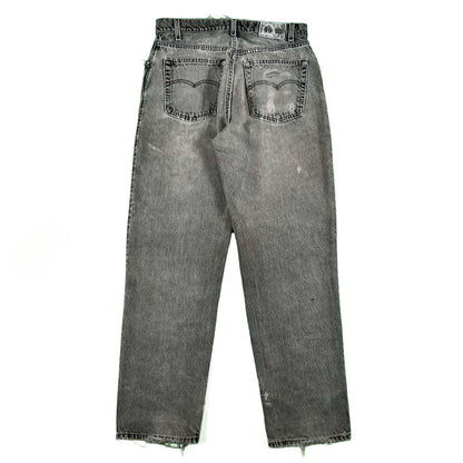 90s Levi's Silvertab Sun Faded Black & Distressed Denim- 32x31