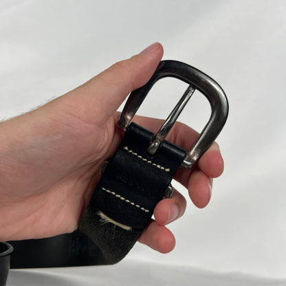 2001 Gap Black Leather Belt- 28"-32"