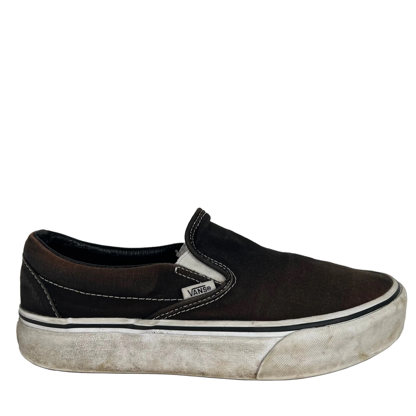 Faded Black Vans Slip Ons- M's 8.5, W's 10