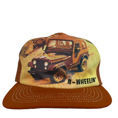 70s Jeep 4-Wheelin' Photo Print Trucker Hat