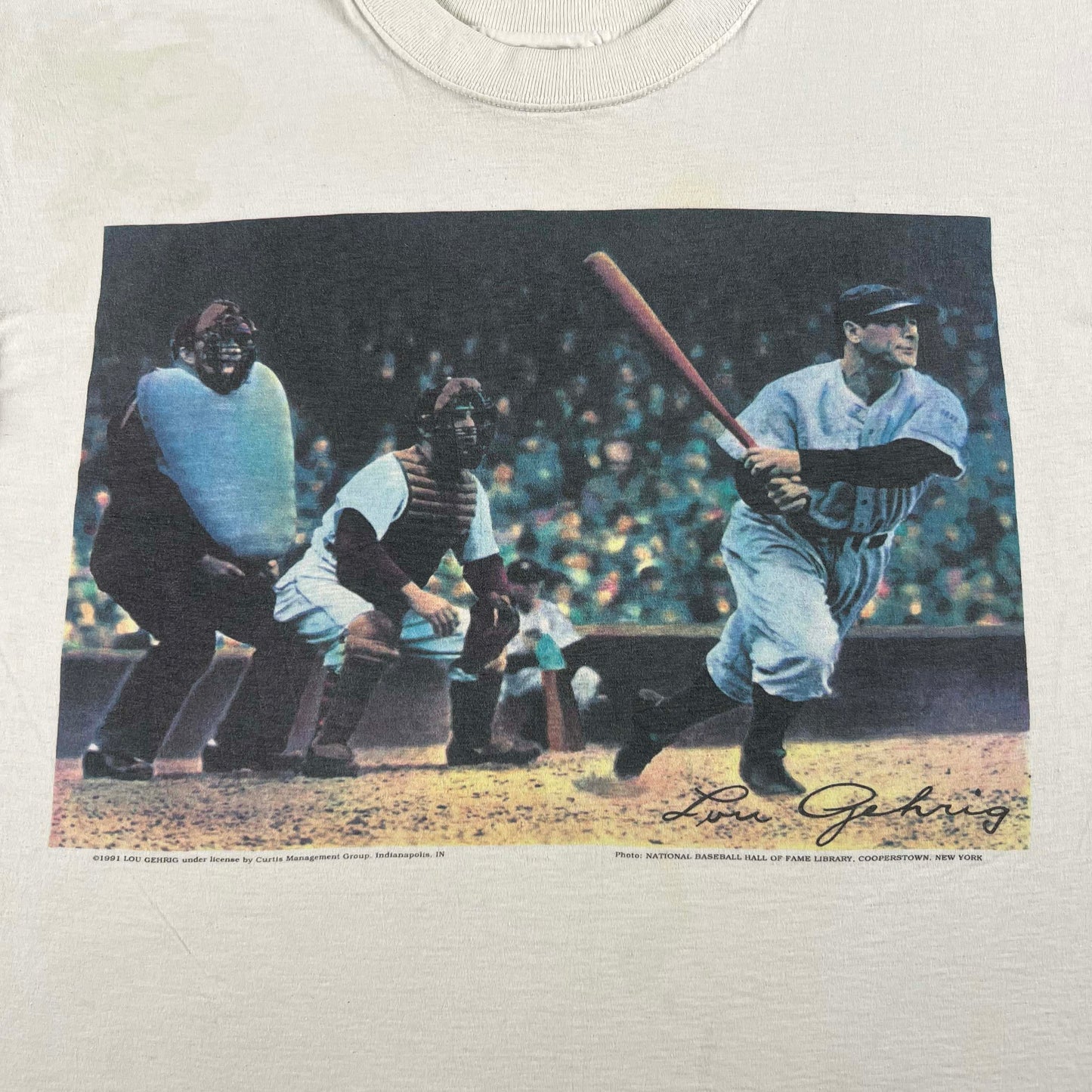 90s Lou Gehrig Art Tee- M