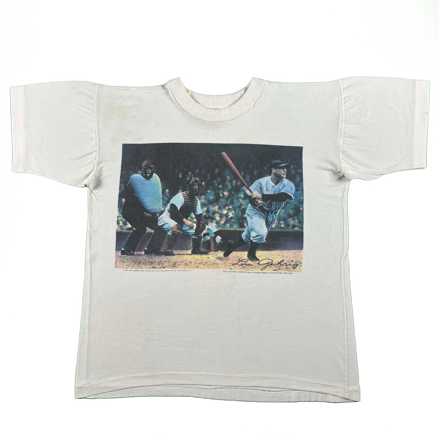 90s Lou Gehrig Art Tee- M