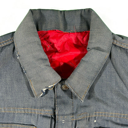 60s Thrashed Ranchcraft Quilt Lined Selvedge Denim Trucker Jacket- M