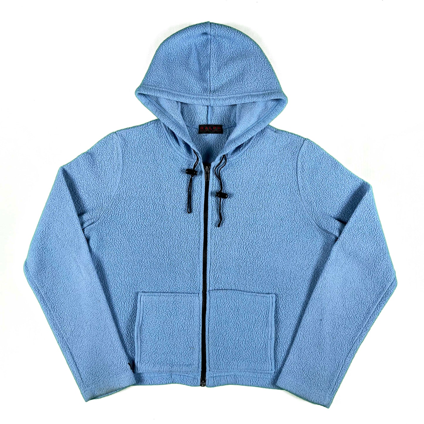 00s Boxy Baby Blue Ralph Lauren Fleece z/u Hoodie- S