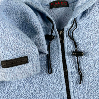 00s Boxy Baby Blue Ralph Lauren Fleece z/u Hoodie- S